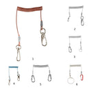 1.4M Stretch Steel Wire Spring Coil Lanyard Rope with Swivel Ring Carabiner