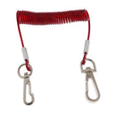 Retractable Coiled Fishing Lanyard Steel Wire Inside with Snap Clips Red