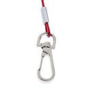 Retractable Coiled Fishing Lanyard Steel Wire Inside with Snap Clips Red