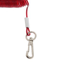 Retractable Coiled Fishing Lanyard Steel Wire Inside with Snap Clips Red