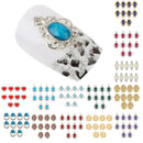 Pack of 10 Metallic Nail Art Tips 3D Jewelry Glitter Rhinestone DIY Decoration Manicure Tool