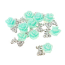 10Pcs 3D Nail Art Flower Bow Alloy Rhinestones Peal Nail Charms Jewelry DIY