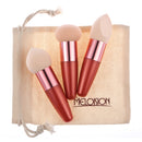 Set Of 3PCS Soft Touch Face Foundation Eyeshadow Concealer Makeup Cosmetic Sponge Brush Make Up Powder Puff Brush - Orange