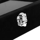 Glass Top 24 Grids Velvet Box Jewelry Earring Ring Cufflinks Display Case