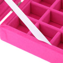 24 Slot Velvet Jewelry Display Box Ear Rings Nail Art Tips Sticker Organizer