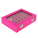 24 Slot Velvet Jewelry Display Box Ear Rings Nail Art Tips Sticker Organizer