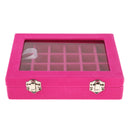 24 Slot Velvet Jewelry Display Box Ear Rings Nail Art Tips Sticker Organizer