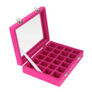 24 Slot Velvet Jewelry Display Box Ear Rings Nail Art Tips Sticker Organizer