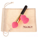 Women Pro Pink Power Brush + Pink Sponge Puff+Canvas Bag Makeup Set Cosmetic Beauty Tools Gift
