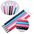 Beauty 5Pcs Nail Art Silicone Head Brushes Clay Sculpture Drawing Painting Pen Set with Rhinestone Handle