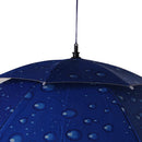 Outdoor Umbrella Hat Head Cap Brolly Fishing Camping Hiking W Blue Silver