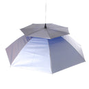 Multipurpose Two Layers Outdoor Umbrella Hat Head Cap Brolly for Fishing Camping Hiking Golf - External Silver Internal Blue