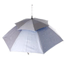 Outdoor Fishing Camping Hiking Umbrella Hat Head Cap Brolly External Silver+ Internal Blue Water