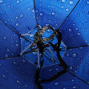 Outdoor Fishing Camping Hiking Umbrella Hat Head Cap Brolly External Silver+ Internal Blue Water