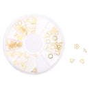 Metal Charm 3D Nail Art Rhinestone Gold Glitters Tip DIY Decoration Manicure + Wheel