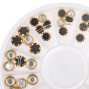 Metal Mixed 3D Nail Art Rhinestone Charms Glitters Tip DIY Decoration Manicure with Wheel