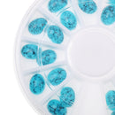 3D Nail Art DIY Glitter Decoration Stickers Oval Diamond Shaped Blue