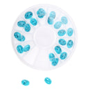 3D Nail Art DIY Glitter Decoration Stickers Oval Diamond Shaped Blue