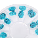 3D Nail Art DIY Glitter Decoration Stickers Oval Diamond Shaped Blue