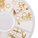 3D Nail Art Rhinestone Gold Charms Tip DIY Decoration Manicure Wheel