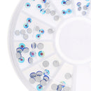 120pcs/Set 3D Nail Art Rhinestones Blue Round Glitters Tips Decoration Manicure Wheel