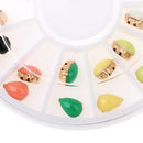 24pcs/Set 3D Nail Art Tips Rhinestones Waterdrop Glitter Tips Decoration Manicure Wheel