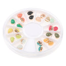 24pcs/Set 3D Nail Art Tips Rhinestones Waterdrop Glitter Tips Decoration Manicure Wheel