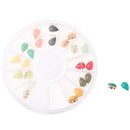 24pcs/Set 3D Nail Art Tips Rhinestones Waterdrop Glitter Tips Decoration Manicure Wheel