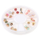 24pcs/Set 3D Nail Art Charm Rhinestones Glitters Tips Decoration Manicure + Wheel