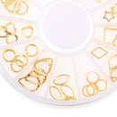 40pcs/Set 3D Nail Art Tips Rhinestones Hollow Rings Glitter Tips Decoration Manicure Wheel