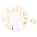 40pcs/Set 3D Nail Art Tips Rhinestones Hollow Rings Glitter Tips Decoration Manicure Wheel