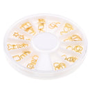 40pcs/Set 3D Nail Art Tips Rhinestones Hollow Rings Glitter Tips Decoration Manicure Wheel