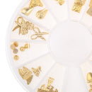 3D Nail Art DIY Glitter Decoration Stickers Gold Rivet Shaped