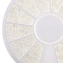Fashion 3D Nail Art DIY Pearl Gem Glitter Decoration Beads Sticker Tips Beige Pearl Shaped