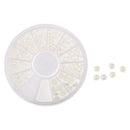 Fashion 3D Nail Art DIY Pearl Gem Glitter Decoration Beads Sticker Tips Beige Pearl Shaped