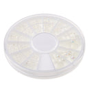 Fashion 3D Nail Art DIY Pearl Gem Glitter Decoration Beads Sticker Tips Beige Pearl Shaped