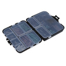 18 Compartment Fishing Tackle Box with Hooks Beads Rubber Tubes Sleeves Tool