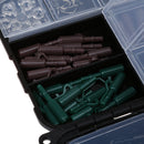 18 Compartment Fishing Tackle Box with Hooks Beads Rubber Tubes Sleeves Tool
