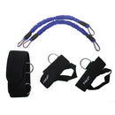 Set Of Latex Tubes + Foot Straps + Waist Belt + Storage Bag Case Cover Fitness Jump Training Supplies Blue 400mm
