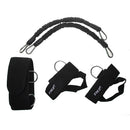 Set Of Latex Tubes + Foot Straps + Waist Belt + Storage Bag Case Cover Fitness Jump Training Supplies Black 400mm