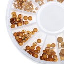 500pcs 3D Nail Art DIY Glitter Decoration Half-Solid Gold Rivet Shaped