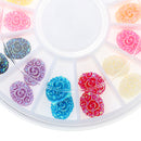12X 3D Nail Art Diy Diamond Decoration Stickers Retro Oval Rose Shaped