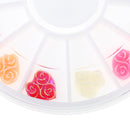 3D Nail Art DIY Glitter Decoration Stickers Retro Rose Heart Shaped