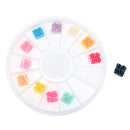 3D Nail Art DIY Glitter Decoration Stickers Square Retro Rose Shaped