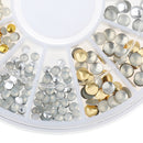 400pcs 3D Nail Art DIY Glitter Decoration Round Rivet Shaped Gold Silver