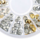 400pcs 3D Nail Art DIY Glitter Decoration Round Rivet Shaped Gold Silver