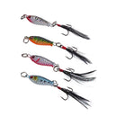 4 x Minnow Fishing Lure with Feather Tail Saltwater Freshwater Hard Swimbait
