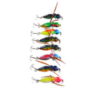 Pack of 8 Mixed Colors Insect Bee Fishing Lures 4.5CM/3.6G Baits CrankBait Bass Tackle Hooks