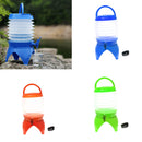5L Outdoor Portable Collapsible Water Dispenser With Tap Beer Container Blue Camping Outing