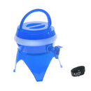 5L Outdoor Portable Collapsible Water Dispenser With Tap Beer Container Blue Camping Outing